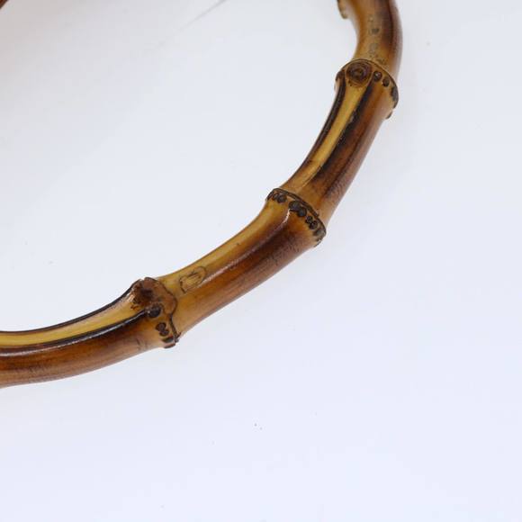 GUCCI Bamboo Shoulder Bag Leather 2way Brown Auth 70243 - Picture 7 of 16